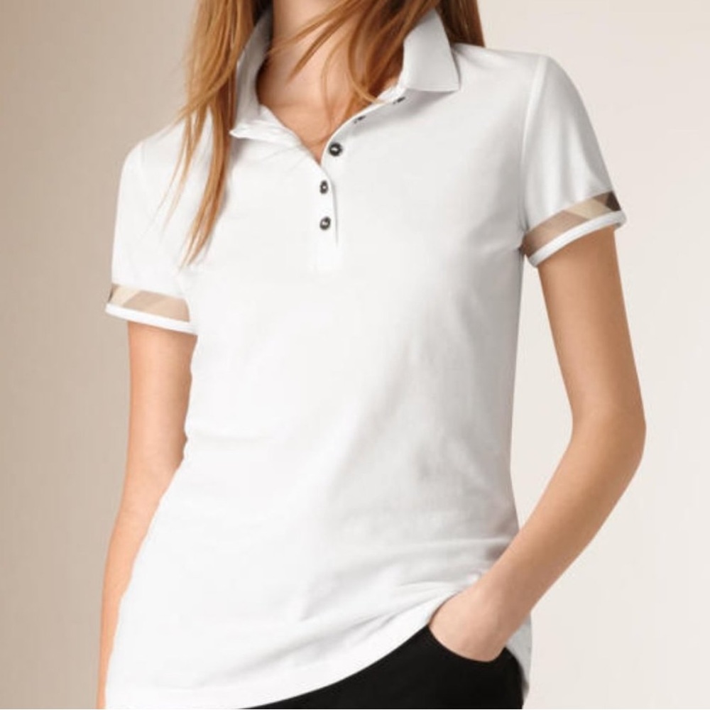 COPY - Burberry - Check Trim Stretch Cotton Piqué Polo Shirt
